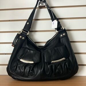 Sold B’ Makowsky Black Leather Shoulder Bag